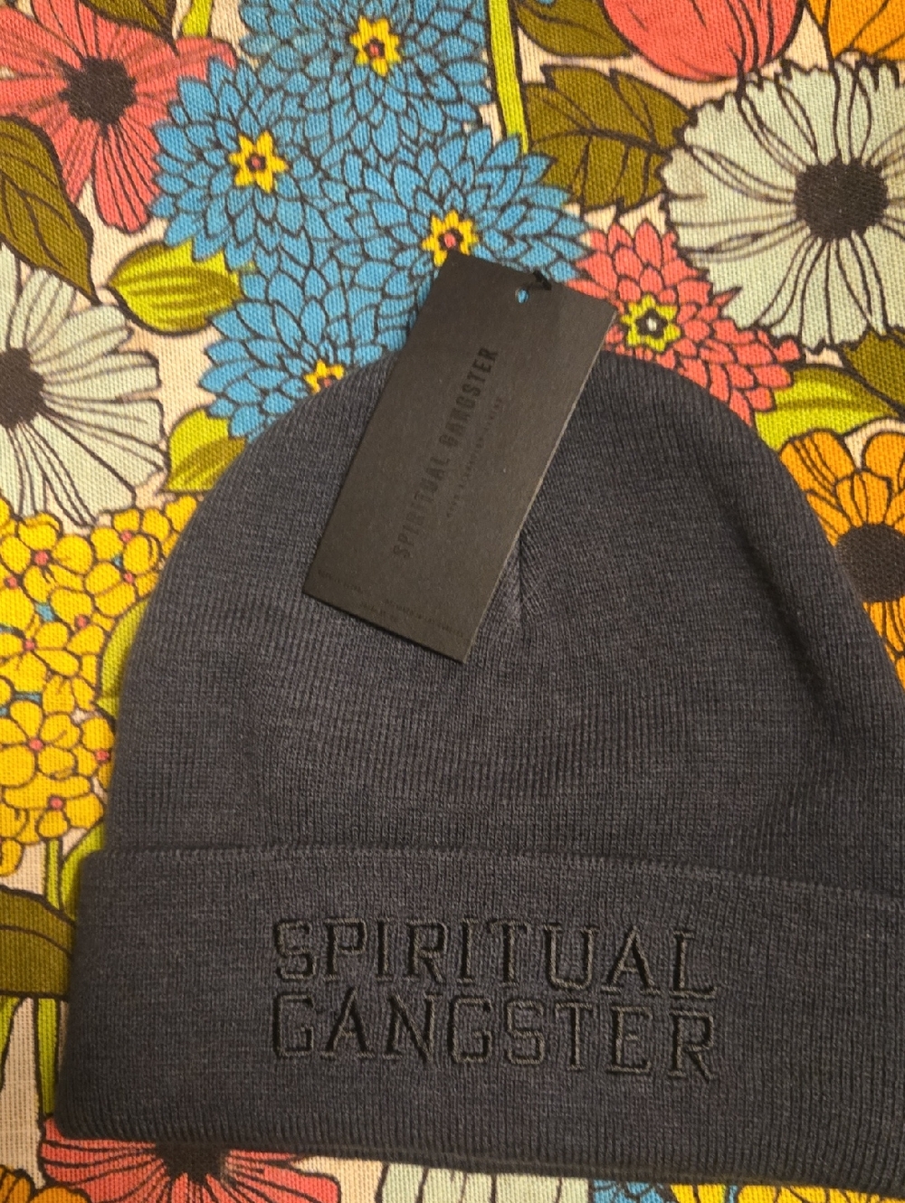 Spiritual Gangster Knit Beanie in Dark Gray